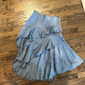 Amur denim tiered skirt, calf length, size 6